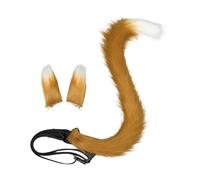 Plush Cat Tail and Ears Set Costume Accessories for Cosplay Daily Wear Safe and Comfortable Anime Dress Up Headwear and Pet Tail Bag Charm, フリーサイズ
