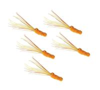 Plush Cat Teaser Wand Set of 5 High Simulation Interactive Toys for Cats Playtime and Exercise with Soft PVC and Plush Tips (Yellow)