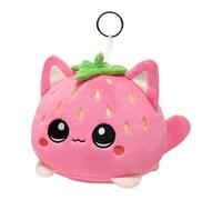 Plush Cat Toy, Strawberry Kitten Figure, Small Cuddle Cat for Kids, Soft Polyester Doll with Cute Design, Stuffed Animal with Huggable Body, Keepsake Plush for Boys Women Easter