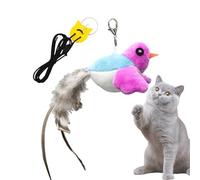 Plush Cat Toys Interactive - Battery Operated Pet Toy, Engaging Feather Attachment | Realistic Moving Bird Play Toy for Cats, Stimulating Training & Entertainment, Soft & Safe Companion for A