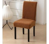 Plush Chair Cover, Stretchable, Soft And Thick, Decorative Cover, Durable, Non Slip, Suitable For Restaurants, Hotels, Banquets(Brown,4pcs)