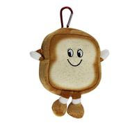 Plush Change Pouch - Toast Hamburger Coin Bag Money Holder | 13x15cm Zipper Change Pouch with Key Ring | Plush Coin Purse | Cartoon Coin Bag for Kids, Adults (Polyester PP Cotton)