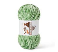 Plush Chenille Chunky Yarn - Fluffy Velvet Yarns Crochet for Blanket Knitting and Crocheting - Soft Baby Yarn for Crocheting - Amigurumi Crochet Yarns 100g (87yds) (Avocado Green)