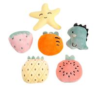 Plush Chew Set Small Pets - 6 Pack Hedgehog Treat Toy Rabbits, Chinchillas, Mice or Kittens, Interactive Chew Accessories Cage Activity, Home Enrichment, Playstim