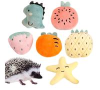 Plush Chewer Toy - 6X Hedgehog Set, Soft Biting Ball, Interactive Pet Amusement Accessory | Funny Small Animal Treat Toys for Rabbit Chinchilla Guinea Pig Playing Training Entertainment Supplies
