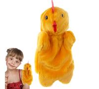 Plush Chicken Puppet - Soft Animal Finger Toy, Cartoon Hand Puppet Rooster Hen, Educational Interactive For Children Kindergarten Teaching Role-Play | 10.6 Inch Plush Animal Toy Gift