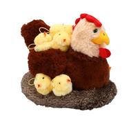 Plush Chicken Set with Hen, 10 Chicks and Coop | Soft PP Cotton, Lifelike Farm Play, Educational Parent-child Bonding, 13.77in Hen