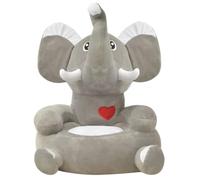 Plush Children's Chair Elephant Grey Polyester with Non-Slip Feet 50 x 47 x 55 cm Padded Comfortable for Children's Room Playroom for Reading and Relaxing