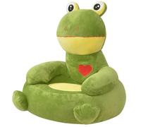 Plush Children's Chair Frog Green Polyester 51 x 46 x 50 cm with Non-Slip Feet, Padded and Comfortable for Children's Room, Playing, Reading and Relaxing