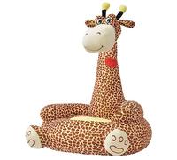 Plush Children's Chair Giraffe Brown with Soft Padding, Non-Slip Feet, 52 x 47 x 74 cm, Ergonomically Comfortable for Children from 3 Years, Ideal for Playing, Reading and Relaxing in the Children's