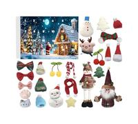 Plush Christmas Advent, Festive Plush Dolls, Holiday Countdown Calendar, 11.02x7.87 inches Desktop Centerpiece Decoration, Twenty Four Day Timer For Kids Adults Mantel Fireplace Seasonal Tree Display