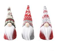 Plush Christmas Gnome Doll Ornament, Nordic Tomte Faceless | for elf Decoration for Home Table Fireplace for bookshelf, Soft Fiber Cloth Weighted Bottom Sitting Figure for Xmas Party
