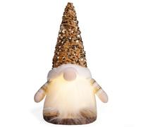 Plush Christmas gnome with integrated illumination, designed to brighten holiday decorations and create a cozy atmosphere in various indoor settings throughout the season (Yellow)