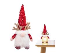Plush Christmas Gnomes - Christmas Table Decorations | Santa's Gnome | Swedish Plush Santa, Santa Claus Dwarf Decoration with Horns, Illuminated Christmas Gnome Decorations