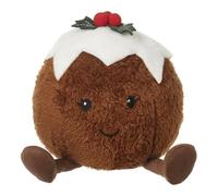 Plush Christmas Pudding Doorstop, Brown, Fabric, 30cm | Doorstop