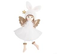 Plush Christmas Tree Ornament 19cm Hanging Decor Plush Christmas(White)