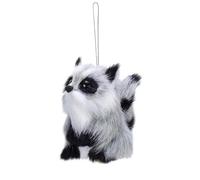 Plush Christmas Tree Ornaments,Plush 3D Animal Christmas Tree Decorations,Animal Ornament Xmas Animals Faux Ornament Keychain Decor with Festive Details for Holiday Home Decor (Raccoon)