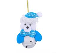 Plush Christmas Tree Ornaments with Jingle Bells, Soft Fabric Hanging | Decorations Featuring Santa Snowman Reindeer Bear, Festive Baubles for Home Holiday Wreath Garland Party Supplies