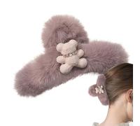 Plush Claw Clip - Soft Material, Large Durable Accessory, Bear Shape, Soft Trendy | Family Friends Ladies Styling Accessory, Suitable for Daily Events, Travel Parties