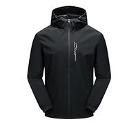 Plush Coat for Men Lightweight Fleece Jacket Men's Fall Shrinkable Jacket Outdoor Thin Windproof Breathable Coats Solid Running Top Outwear for Outdoor Hiking Work Walking Outfits (Black, XXL)