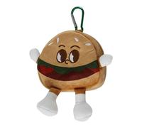Plush Coin Purse - 12cm Hamburger Toast Pouch, Funny Cartoon Zipper Wallet, Cute Keychain Bag | Soft Coin Purse for Women, Men, and Travel, Hamburger, Se référer à la description, Refer to description