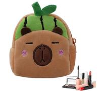 Plush Coin Purse | Carpincho Theme | Cartoon for Women and Children, Soft and Multifunctional Money Organizer for Storing Snacks, Chocolates, Tongs, green, Consulte la descripción, See description