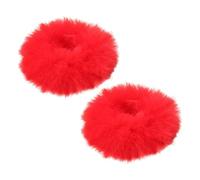Plush Colorful Hair Scrunchies, Faux Elastic Hair Ties, Bobbles Ponytail Holder Accessories for Women Girls ()