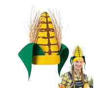 Plush Corn Cob Hat | 11 Inches Funny Corncob Food Hat Apparel With Green Leaves And Brown Husks,Foods Theme Party Costume Novelty Adult Funny Food Cosplay Accessories