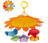 Plush Cot Mobile 28x26cm Hanging Ornament, Soft Sensory Windchime Decor for Visual Development, Nursery Bassinet Bedroom Travel Wall Pendant (Animal Print)