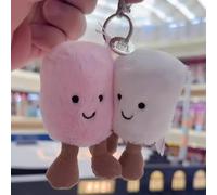 Plush Cotton Cat Candy Two Tone Cute Soft Two Tone Keychain Bag Pendant Plush Accessories Doll Car Pendant Holiday Gift Two marshmallows