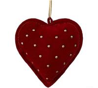 Plush Cotton Christmas Ornament 8.5cm Heart Double Bow Lightweight | Cloth fabric with cotton filling Suitable for trees for windows and displays Includes dark green and wine red in compact