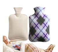 Plush Cover Hot Water Bag - Refillable Warmer 2L - Large Covered Hot Water Bag for Winter,for Dorm Room Hiking Camping School Students Teens Girls Women Outdoor Enthusiasts