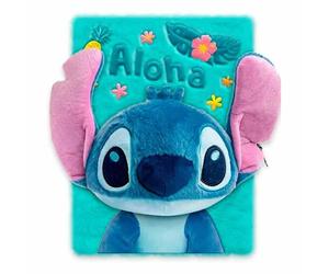 Plush Cover Kids Licensing Disney Stitch Secret Diary 3D Vert 21x15,5 cm