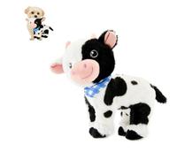 Plush Cow Dog Toy - Soft No-Stuffed Cow Toy for Dogs, Cuddly Chew Toy for Fetch and Tug, Moderate Chew Level, Recycled Polyester.