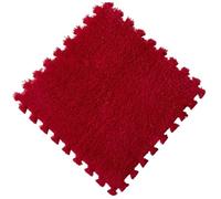 Plush Crawling Mat 10/20Pcs Soft Plush Mat Play Mat Foam Puzzle Carpet In Room Keep Warm Playmat For Living Room Bedroom(Red,20Pcs)