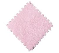 Plush Crawling Mat 10/20Pcs Soft Plush Mat Play Mat Foam Puzzle Carpet In Room Keep Warm Playmat For Living Room Bedroom(Pink,20Pcs)