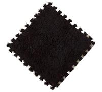 Plush Crawling Mat 10/20Pcs Soft Plush Mat Play Mat Foam Puzzle Carpet In Room Keep Warm Playmat For Living Room Bedroom(Black,20Pcs)