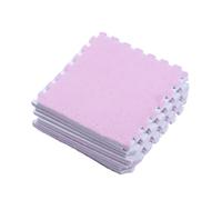 Plush Crawling Mat, 10 Pcs Plush Puzzle Floor Foam Mat Tiles Fluffy Cuttable Anti Slip Interlocking Carpet Tiles (E)