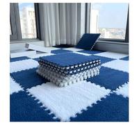Plush Crawling Mat, Pack of 80 Interlocking Foam Carpet Tiles Multicolor 0.23/0.39In (Navy Blue+white 0.6L x 1W cm)