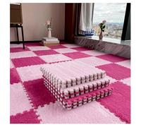 Plush Crawling Mat, Pack of 80 Interlocking Foam Carpet Tiles Multicolor 0.23/0.39In (Rose Red+pink 1L x 1W cm)