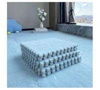 Plush Crawling Mat, Pack Of 80 Interlocking Puzzle Foam Carpet Tiles Multicolor 0.23-0.39 in Thick (Light Blue 0.23In)