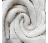 Plush Cuddle Fleece Fabric Material White Sample