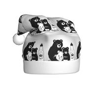 Plush Cute milk bottle bear Christmas Hat, festive costume accessory, soft to the touch, perfect for Christmas and holiday parties.