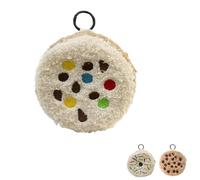 Plush Dessert Coin Purses & Pouches - Cookie, Doughnut Styles with Zipper, Soft Furry Bag Charm & Keychain, Sugar Cookie, Medium