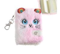 Plush Diary | Cute Cat Kids Diary for Girls with Keychain | Gift with Sequin Design, Diary for Writing, Drawing, Lined Pages, Plush Journal, Secret Diary for Girls