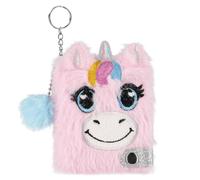 Plush Diary/Notebook with Pink Unicorn Keychain