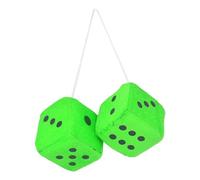 Plush Dice Car, Pair Hanging Fuzzy Car Cube Rear View, Car Accessories, Blue Plush Cube, Car Rear View Hanging Accessories, Retro Square Plush Dice for Car with White Dot