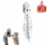 Plush Dino Outfit, Halloween Realistic Dinosaur Skeleton Costume Set, Dinosaur Costume-3D Skeleton Design for Parties (116cm)