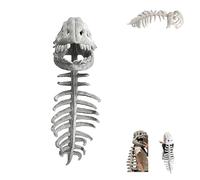 Plush Dino Outfit, Outfit Halloween Fun Dinosaur Skeleton Plush Costume with Spine Extension, Realistic Dinosaur Skeleton Costume Set, with 3D Spine Extension Set (A-29.5 Inches)
