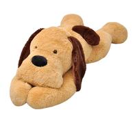 vidaXL Dog Cuddly Toy Plush Brown Soft Stuffed Toy for Kids Children Gift